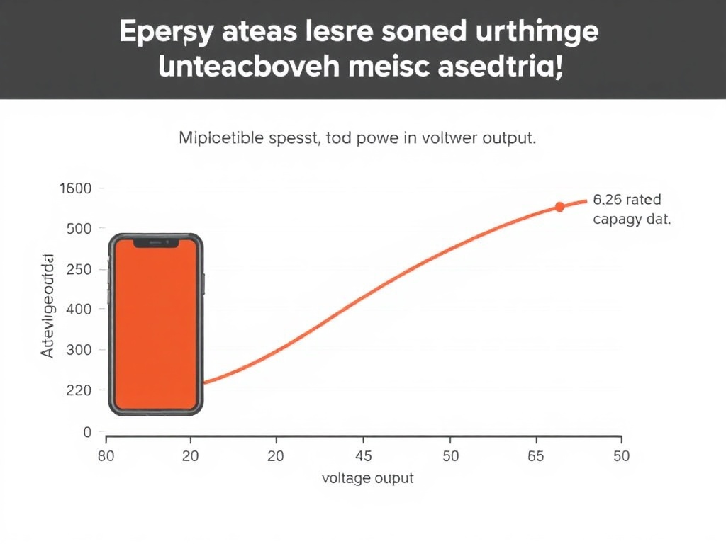 보조배터리의 표기 용량과 전압 승압 과정에서 발생하는 에너지 손실을 보여주는 그래프
